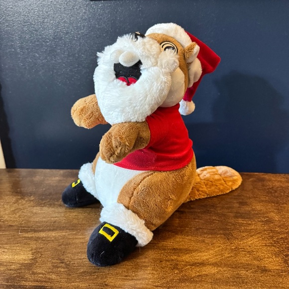 Buc-ees Beaver CHRISTMAS Plush SANTA CLAUS 11" Inch Bucees Beard Hat Shirt - Picture 2 of 12